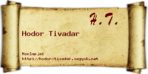 Hodor Tivadar névjegykártya