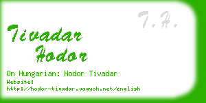 tivadar hodor business card